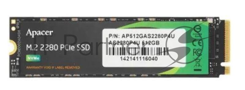 Твердотельный накопитель Apacer SSD AS2280P4U 512Gb M.2 PCIe Gen3x4, R3500/W2300 Mb/s, MTBF 1.8M, 3D NAND, NVMe, Retail (AP512GAS2280P4U-1)