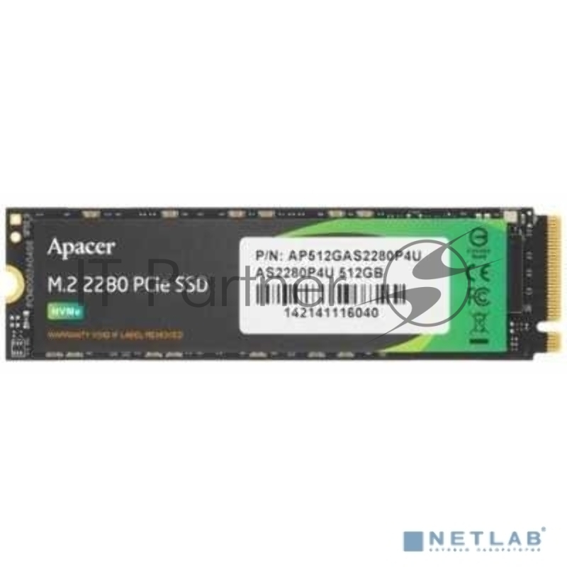 Твердотельный накопитель Apacer SSD AS2280P4U 512Gb M.2 PCIe Gen3x4, R3500/W2300 Mb/s, MTBF 1.8M, 3D NAND, NVMe, Retail (AP512GAS2280P4U-1)