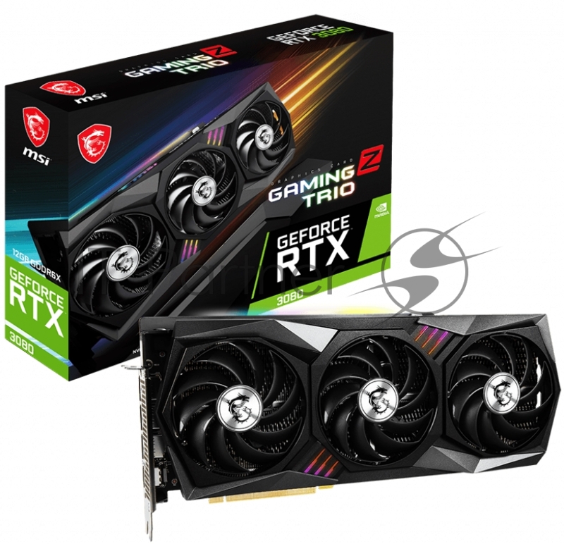 Видеокарта MSI PCI-E 4.0 RTX 3080 GAMING Z TRIO 12G LHR NVIDIA GeForce RTX 3080 12288Mb 320 GDDR6X 1830/19000 HDMIx1 DPx3 HDCP Ret