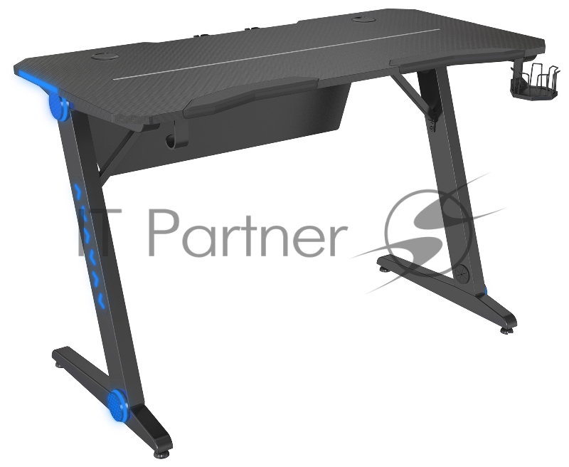 Стол игровой Cactus CS-GTIZ-BK-CARBON-RGB столешница МДФ карбон каркас черный