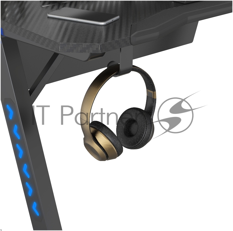 Стол игровой Cactus CS-GTIZ-BK-CARBON-RGB столешница МДФ карбон каркас черный