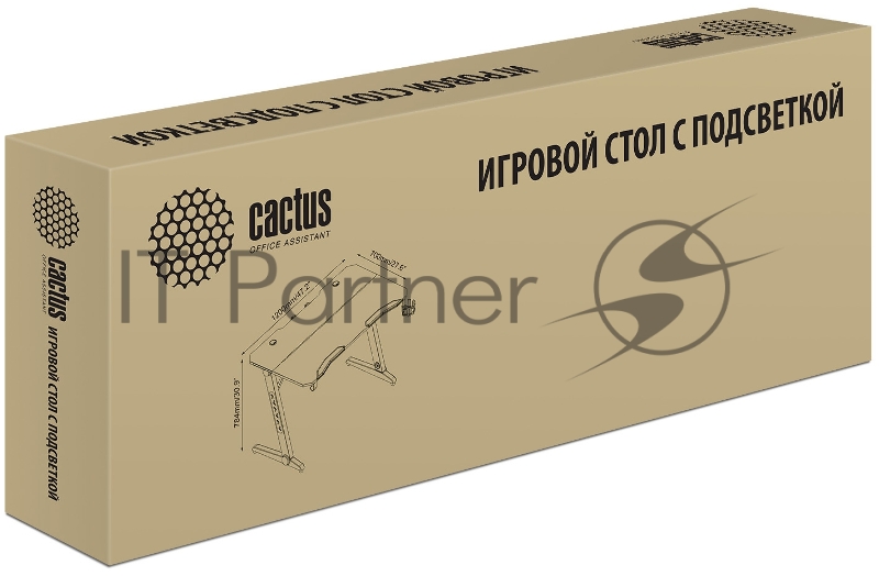 Стол игровой Cactus CS-GTIZ-BK-CARBON-RGB столешница МДФ карбон каркас черный