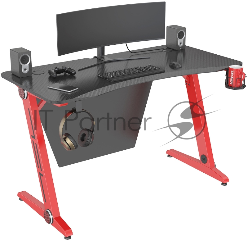 Стол игровой Cactus CS-GTZ-RDBK-CARBON столешница МДФ карбон каркас черный