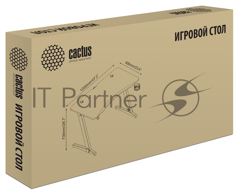 Стол игровой Cactus CS-GTZ-RDBK-CARBON столешница МДФ карбон каркас черный