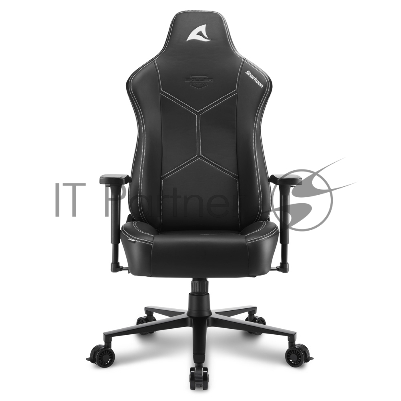 Игровое кресло Sharkoon Skiller SGS30 чёрно-белое (синтетическая кожа, регулируемый угол наклона, механизм качания)