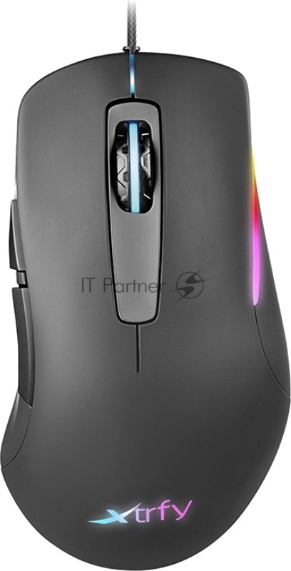 Игровая мышь Xtrfy M1 чёрная (5 кнопок, OMRON, Pixart 3330, 7200 dpi, RGB подсветка, USB)