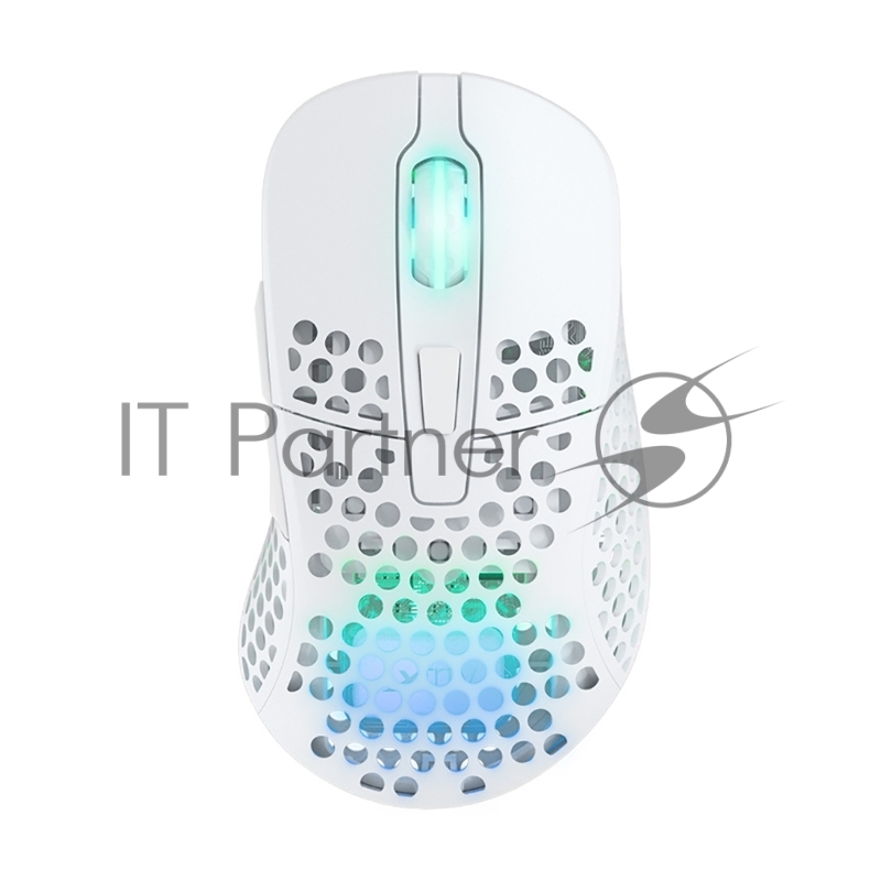 Игровая беспроводная мышь Xtrfy M4 WIRELESS белая (USB/2.4 Ггц, 500 мАч, 6 кнопок, 19000 dpi, PAW3370, Kailh GM 8.0, RGB подсветка, M4W-RGB-WHITE)