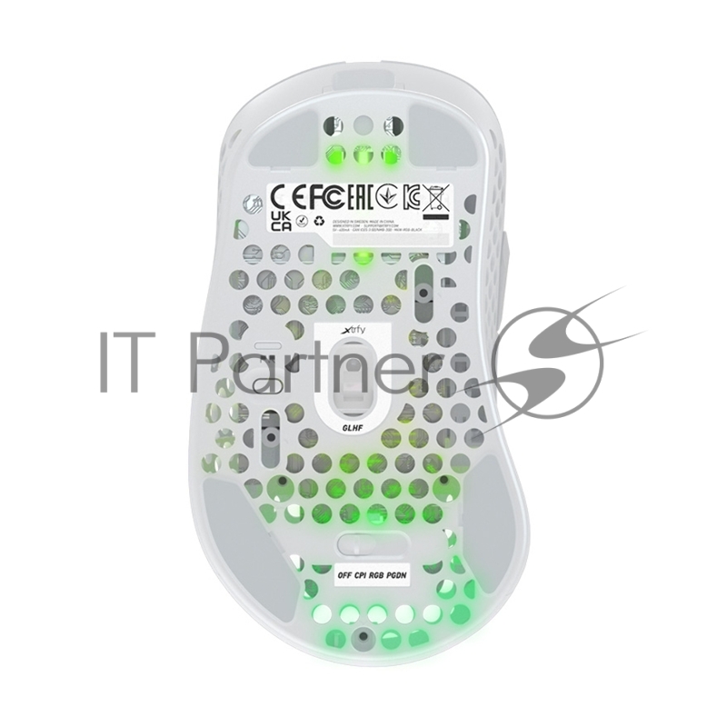Игровая беспроводная мышь Xtrfy M4 WIRELESS белая (USB/2.4 Ггц, 500 мАч, 6 кнопок, 19000 dpi, PAW3370, Kailh GM 8.0, RGB подсветка, M4W-RGB-WHITE)