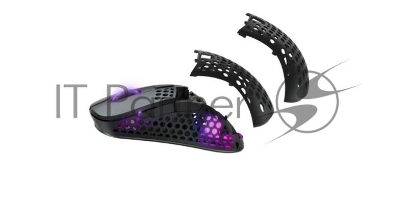 Игровая беспроводная мышь Xtrfy M4 WIRELESS черная (USB/2.4 Ггц, 500 мАч, 6 кнопок, 19000 dpi, PAW3370, Kailh GM 8.0, RGB подсветка, M4W-RGB-BLACK)