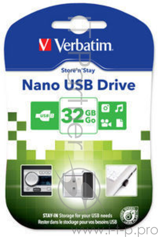 носитель информации Verbatim USB Drive 32Gb Store 'N' Stay Nano 98130 {USB2.0}