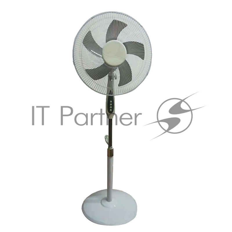 Вентилятор напольный белый/синий 40 Вт, 5 лопастей, подставка круглая, механическое управление