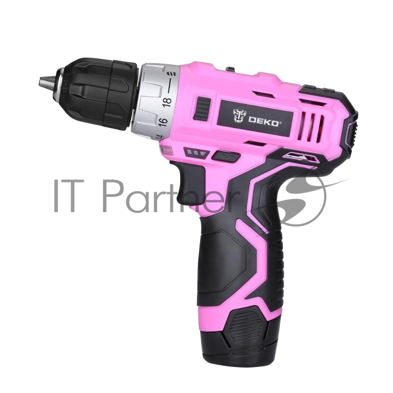 Дрель-шуруповёрт DEKO Аккумуляторная GCD12DU3 PINK SET2 + оснастка 13 шт, 12В, 1х1.5Ач, з/у063-4171
