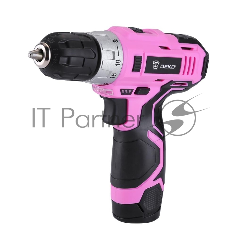 Дрель-шуруповёрт DEKO Аккумуляторная GCD12DU3 PINK SET2 + оснастка 13 шт, 12В, 1х1.5Ач, з/у063-4171