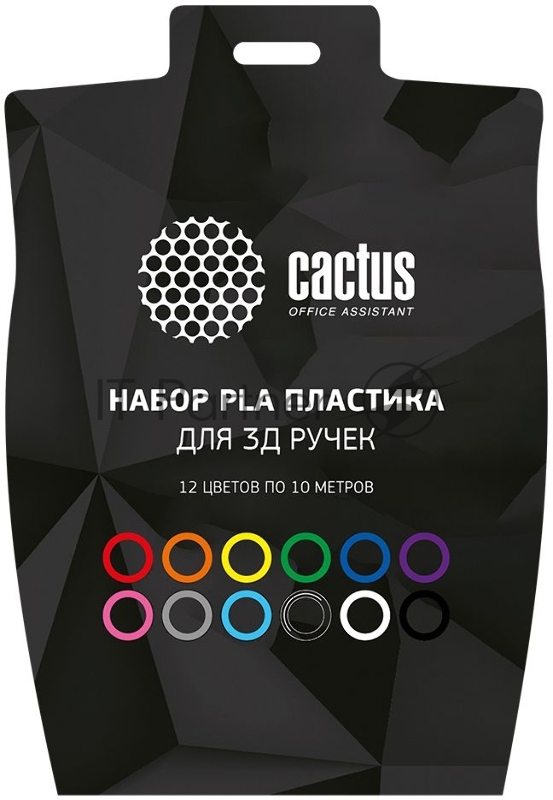 Ручка 3D Cactus CS-3D-PEN-C-BK + CS-3D-PLA-12x10M PLA ABS LCD черный