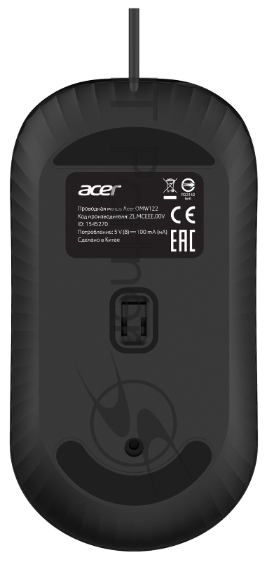Мышь Acer OMW122 черный оптическая (1200dpi) USB (3but)