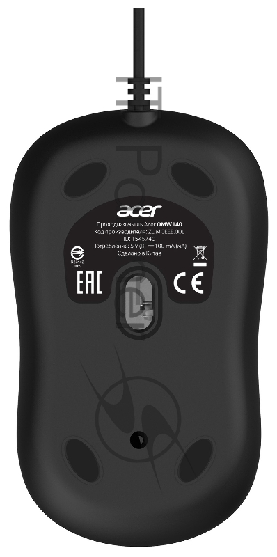 Мышь Acer OMW140 черный оптическая (1200dpi) USB (3but)