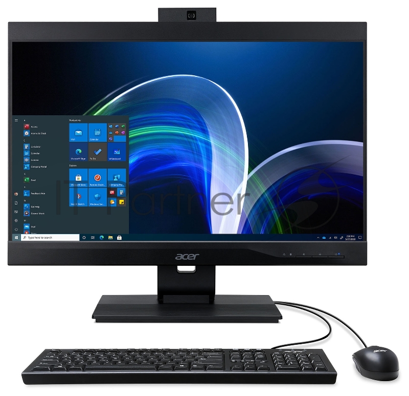 Моноблок Acer Veriton Z4870G 23.8 Full HD i5 11400 (2.6) 16Gb SSD256Gb UHDG 630 CR Windows 10 Professional GbitEth WiFi BT 135W клавиатура мышь Cam черный 1920x1080