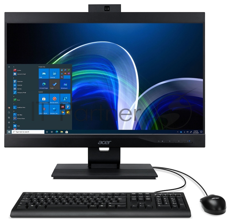 Моноблок Acer Veriton Z4870G 23.8 Full HD i5 11400 (2.6) 16Gb SSD256Gb UHDG 630 CR Windows 10 Professional GbitEth WiFi BT 135W клавиатура мышь Cam черный 1920x1080
