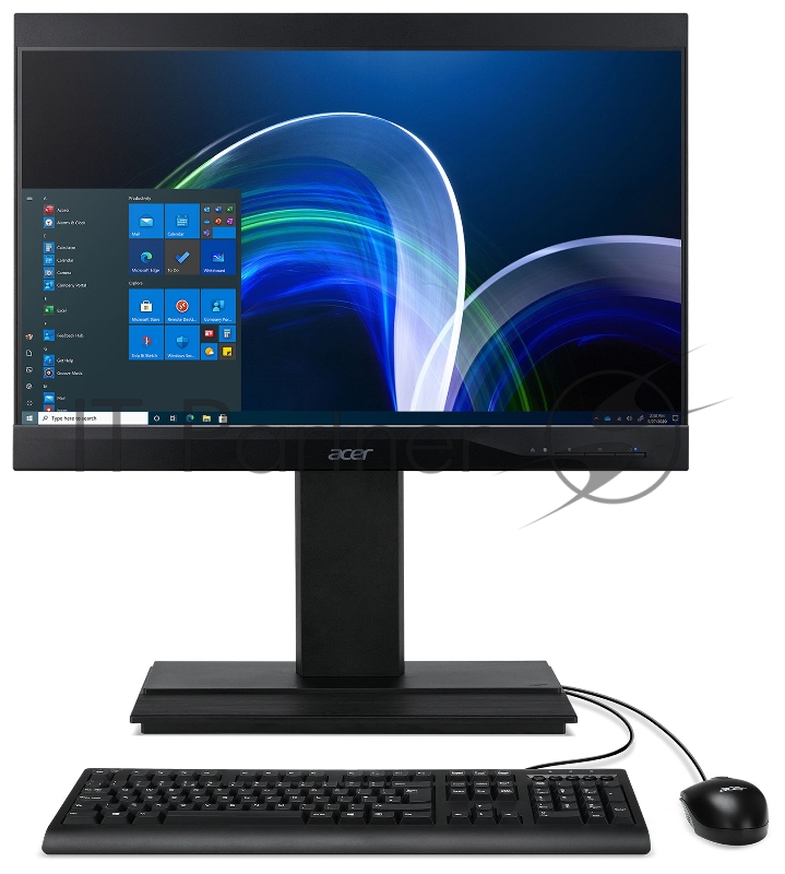 Моноблок Acer Veriton Z4870G 23.8 Full HD i5 11400 (2.6) 16Gb SSD256Gb UHDG 630 CR Windows 10 Professional GbitEth WiFi BT 135W клавиатура мышь Cam черный 1920x1080