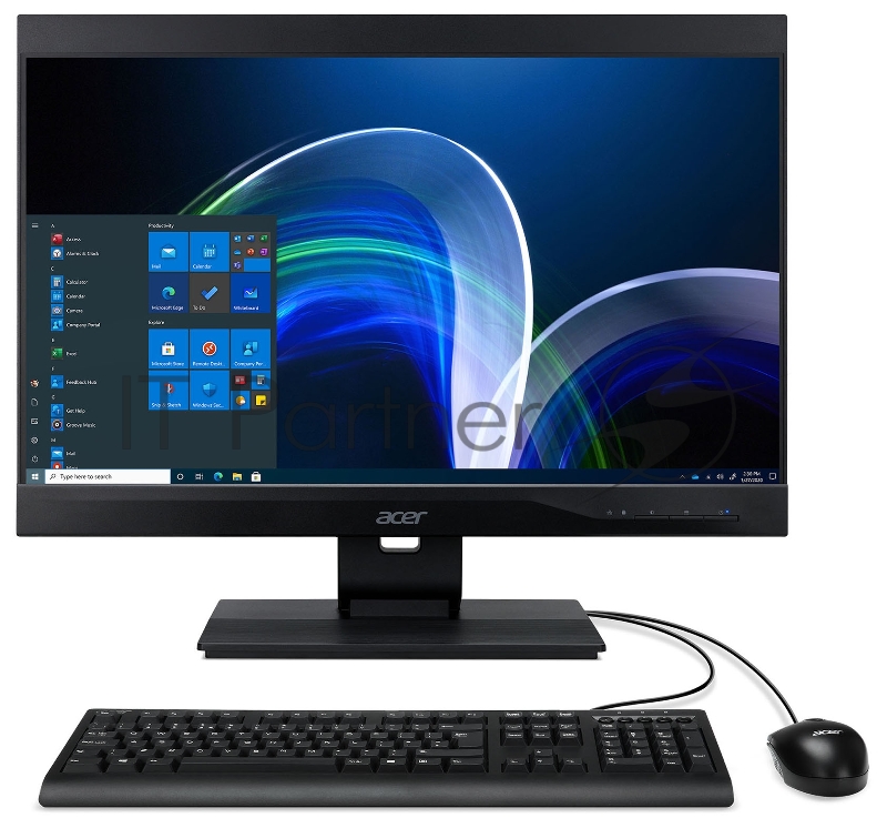 Моноблок Acer Veriton Z4870G 23.8 Full HD i5 11400 (2.6) 16Gb SSD256Gb UHDG 630 CR Windows 10 Professional GbitEth WiFi BT 135W клавиатура мышь Cam черный 1920x1080