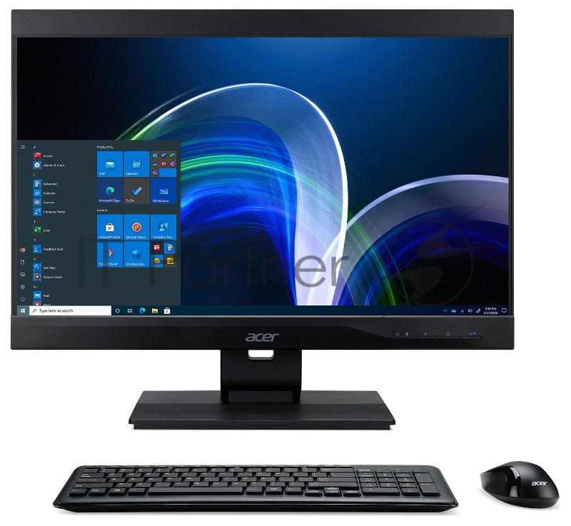 Моноблок Acer Veriton Z4870G 23.8 Full HD i5 11400 (2.6) 16Gb SSD256Gb UHDG 630 CR Windows 10 Professional GbitEth WiFi BT 135W клавиатура мышь Cam черный 1920x1080