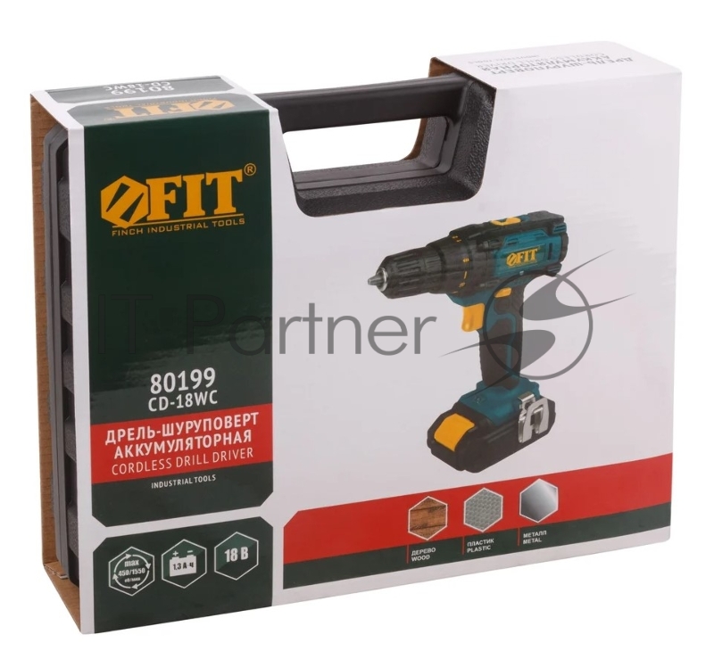 Дрель-Шуруповерт FIT Акк. 18,0 В, кейс 80199