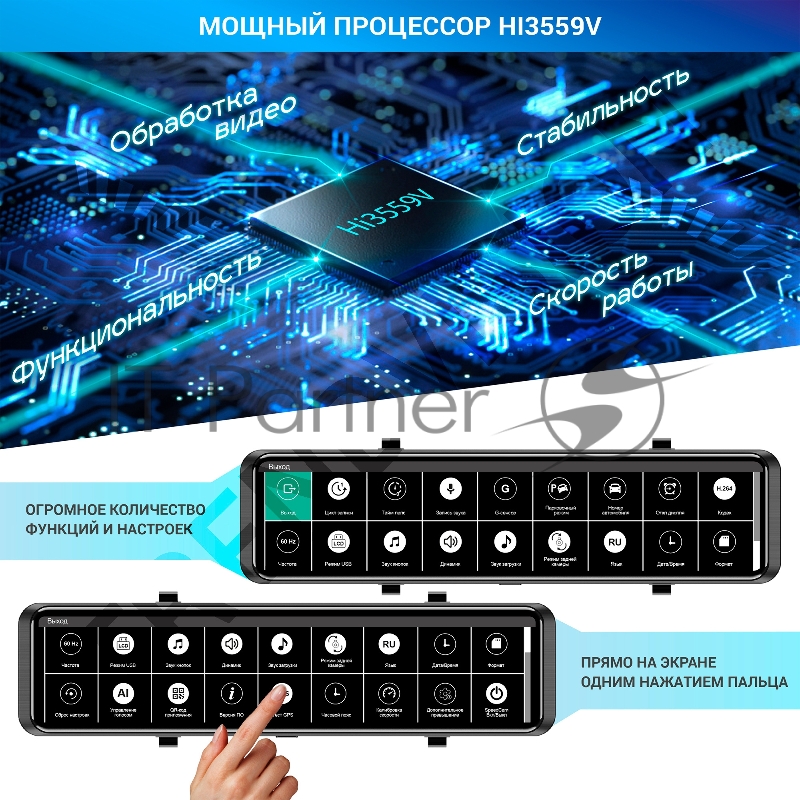 Видеорегистратор TrendVision MR-4K черный 8Mpix 2160x3840 2160p 140гр. GPS Hisilicon Hi3559V