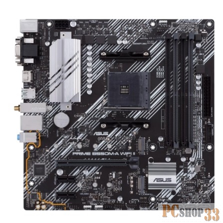 Материнская плата ASUS PRIME B550M-A WIFI II, Socket AM4, B550, 4*DDR4, D-Sub+DVI+HDMI, SATA3 + RAID, Audio, Gb LAN, USB 3.2*8, USB 2.0*4, COM*1 header (w/o cable), mATX 90MB19X0-M0EAY0