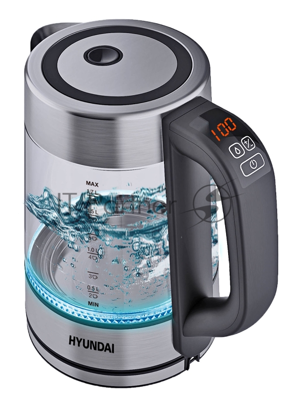 Чайник электрический Hyundai HYK-G4600 1.7л. 2200Вт прозрачный/черный (корпус: стекло)