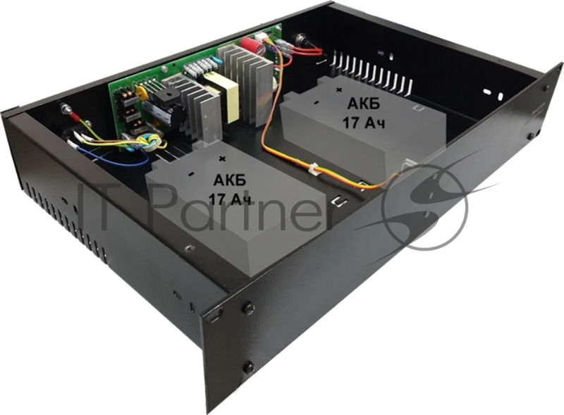 Источник питания СКАТ-2400И7 RACK 24В, 4А, высота 2U под 2 АКБ 7-17 Ач. СС ТР ПБ SKAT-2400I7 RACK power supply 24V, 4A, height 2U for 2 batteries 7-17 Ah. SS TR PB