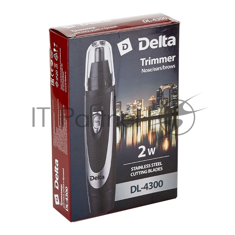 Триммер для носа, ушей и бровей DELTA DL-4300 черный с серебристым (60)