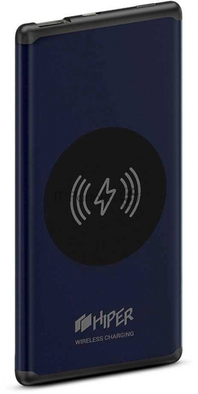 Внешний аккумулятор HIPER NANO V Li-Pol 5000 mAh QI 5W 2.4A 1xUSB 1xType-C, синий