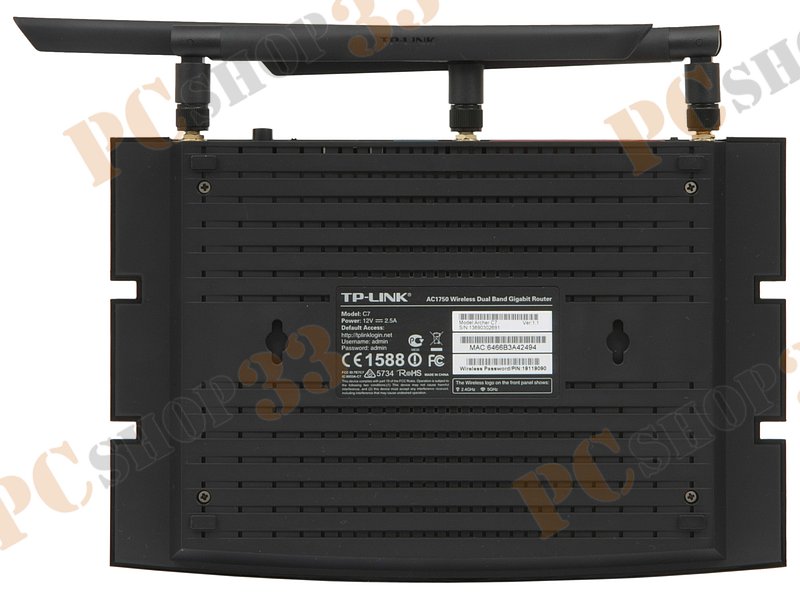 Беспроводной маршрутизатор TP-Link Archer C7 WiFi 1.3Гбит/сек. + 4 порта LAN 1Гбит/сек. + 1 порт WAN 1Гбит/сек. + 2 порта USB2.0