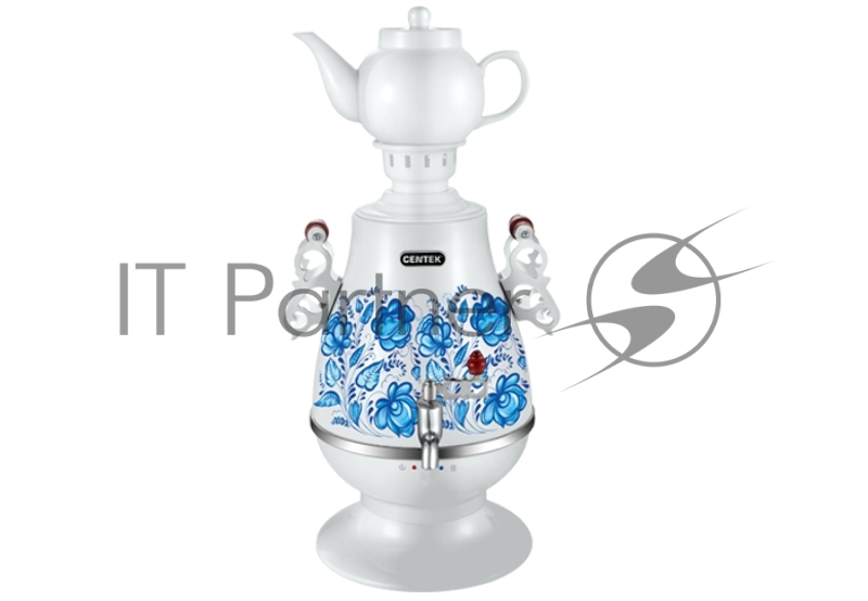 Самовар Centek CT-0091 A (белый+рисунок) 4.0л, 2300Вт, поддерж.t + LED индикатор, керам заварник