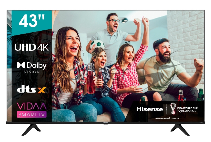 Телевизор LED Hisense 43 43A6BG черный Ultra HD 60Hz DVB-T DVB-T2 DVB-C DVB-S DVB-S2 USB WiFi Smart TV (RUS)