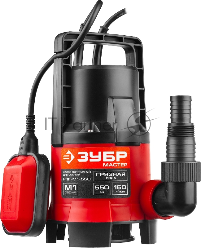 Насос ЗУБР НПГ-М1-550 мастер м1 погружной дренажный для грязной воды d частиц до 35мм 550Вт 160л/м