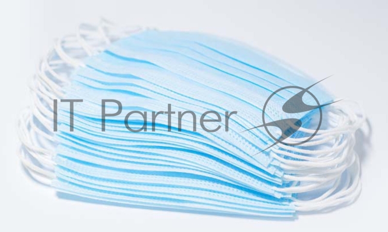 Маска гигиеническая однораз. 3-слой. на резинке голубой (упак.:50шт)