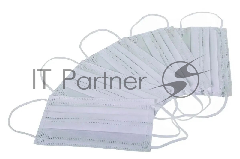 Маска медицинская КИТ Элит Классик однораз. 3-слой. на резинке белый (упак.:50шт)