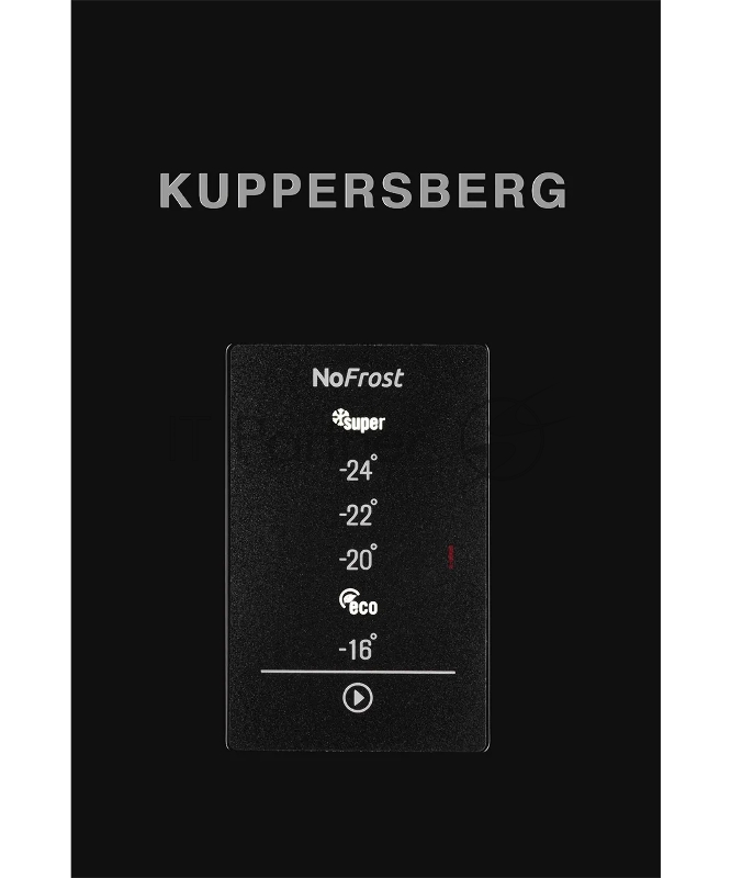 Отдельностоящая морозильная камера Kuppersberg NFS 186 BK, габариты (ВхШxГ): 1860х595X650 мм, объем 280л, 41 дБ, No frost, ледогенератор, черный