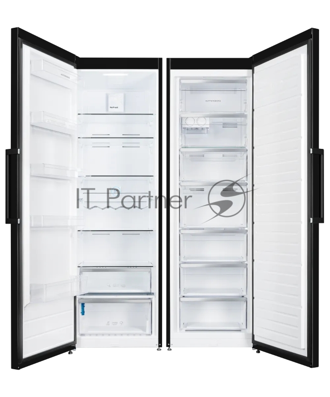 Отдельностоящая морозильная камера Kuppersberg NFS 186 BK, габариты (ВхШxГ): 1860х595X650 мм, объем 280л, 41 дБ, No frost, ледогенератор, черный