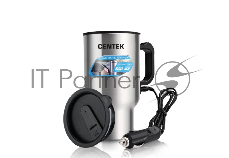 Автомобильная термокружка Centek CT-0090 35Вт, 500мл, сталь, работа от прикуривателя, гермет. крышка