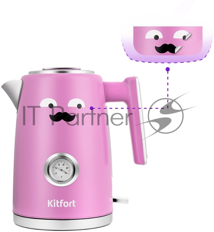 Чайник электрический Kitfort КТ-6144-1 1.7л. 2200Вт лавандовый (корпус: пластик)
