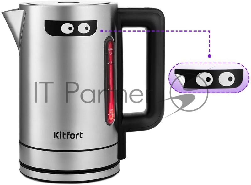 Чайник электрический Kitfort КТ-6143 1.7л. нержавеющая сталь (корпус: нержавеющая сталь)