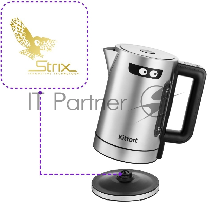 Чайник электрический Kitfort КТ-6143 1.7л. нержавеющая сталь (корпус: нержавеющая сталь)