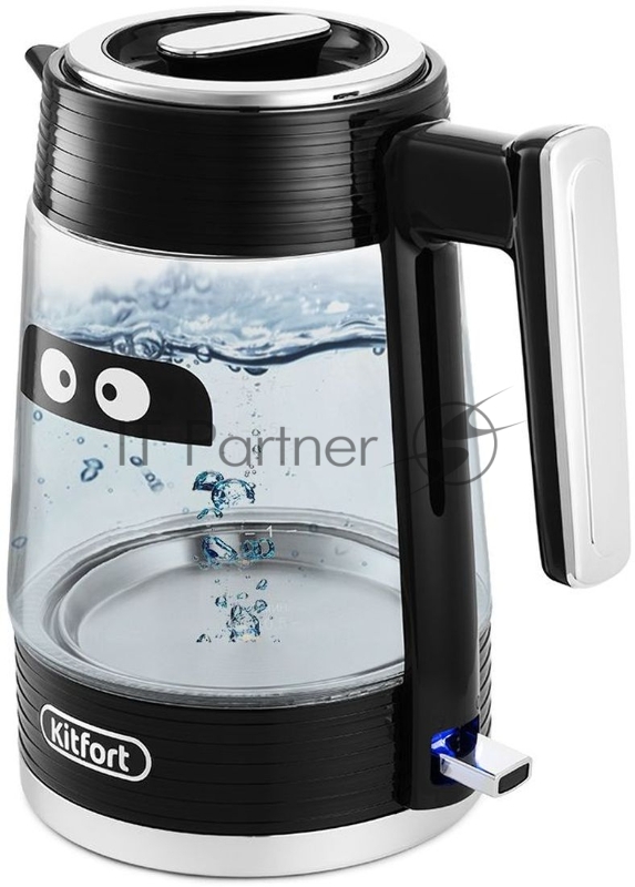 Чайник электрический Kitfort КТ-6141 1.7л. 2200Вт черный (корпус: стекло)