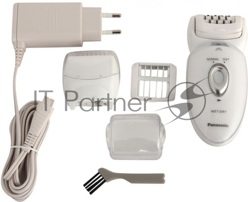 Эпилятор Panasonic ES-ED53-W520 с led-подсветкой для сухой/влажной эпиляции, наклонная эпиляционная головка, 4 сменные насадки, 1 скорость, работает от аккумулятора