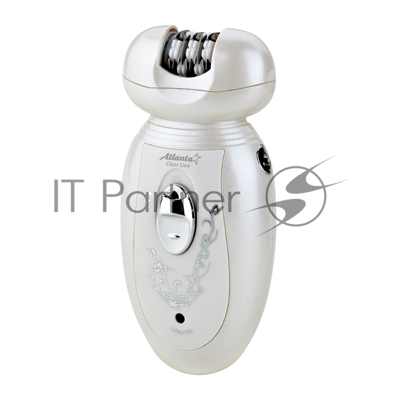 Эпилятор ATLANTA, ATH-6641, 3 в 1, 2ск, насадки для бритья, работа от аккум, долговечная батарея Ni-MH, низкий ур шума, белый/перламутровый.