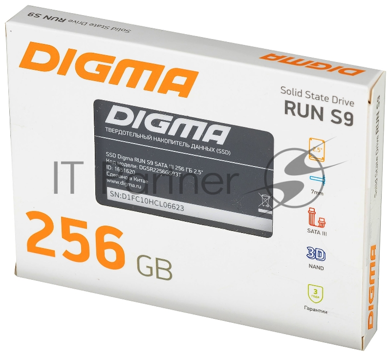 Накопитель SSD Digma SATA III 256Gb DGSR2256GS93T Run S9 2.5