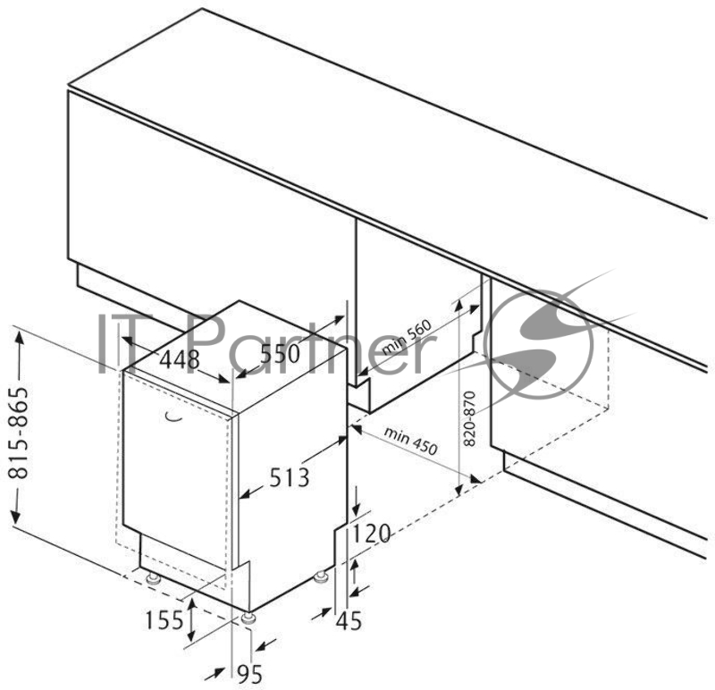 Посудомоечная машина Krona GARDA 45 BI 1760Вт узкая