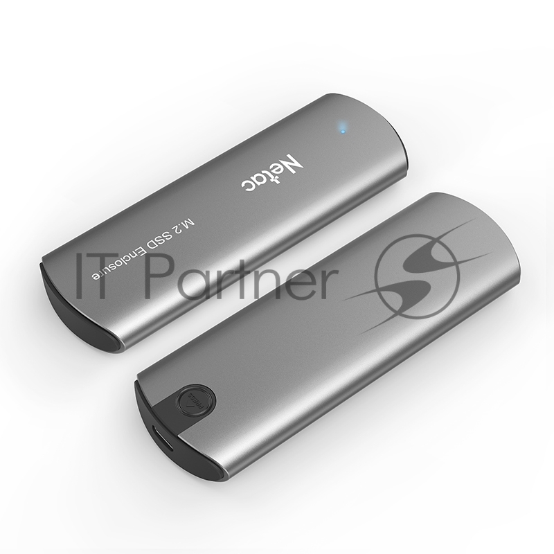 Внешний бокс M.2 NVMe/SATA SSD Netac WH31 NT07WH31-32CA слайд алюминиевый корпус, совместим 2280/2260/2242/2230, серебристый